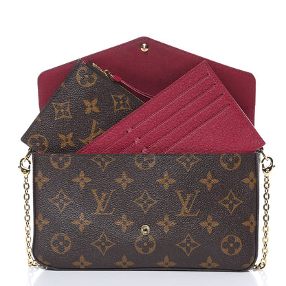 Louis Vuitton Monogram Pochette Felicie Chain Wallet Fuchsia 7 of 18