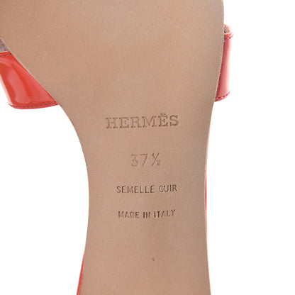 Hermes Patent Oasis Sandals 37.5 Rose Jaipur 6 of 8
