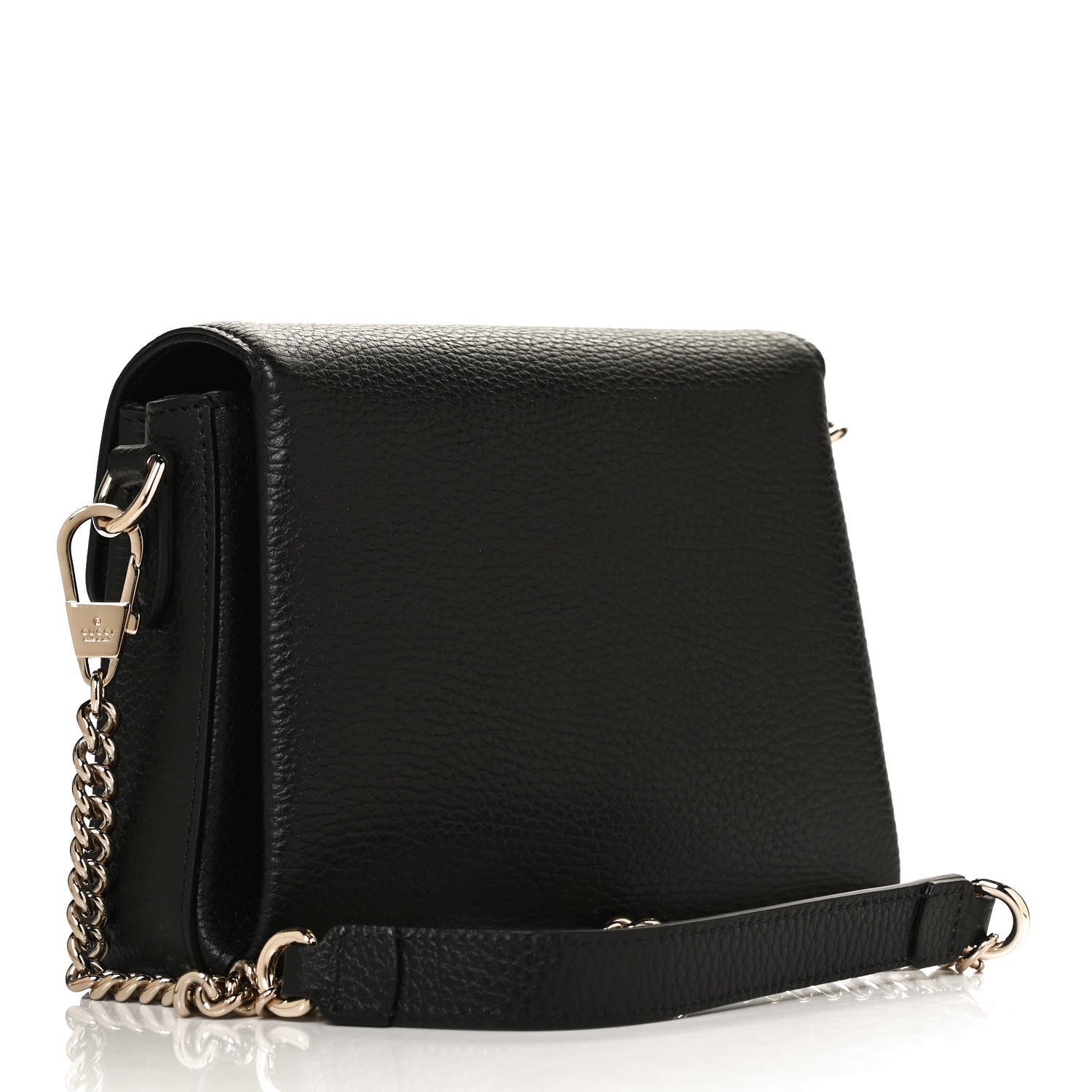 Gucci Dollar Calfskin Interlocking G Crossbody Bag Black 3 of 11