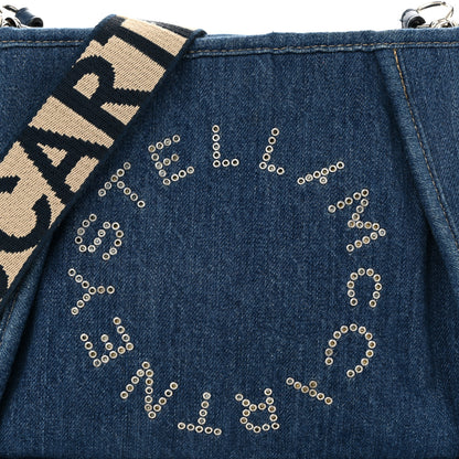 Stella McCartney Eco Alter Denim Perforated Logo Mini Crossbody Blue 7 of 11