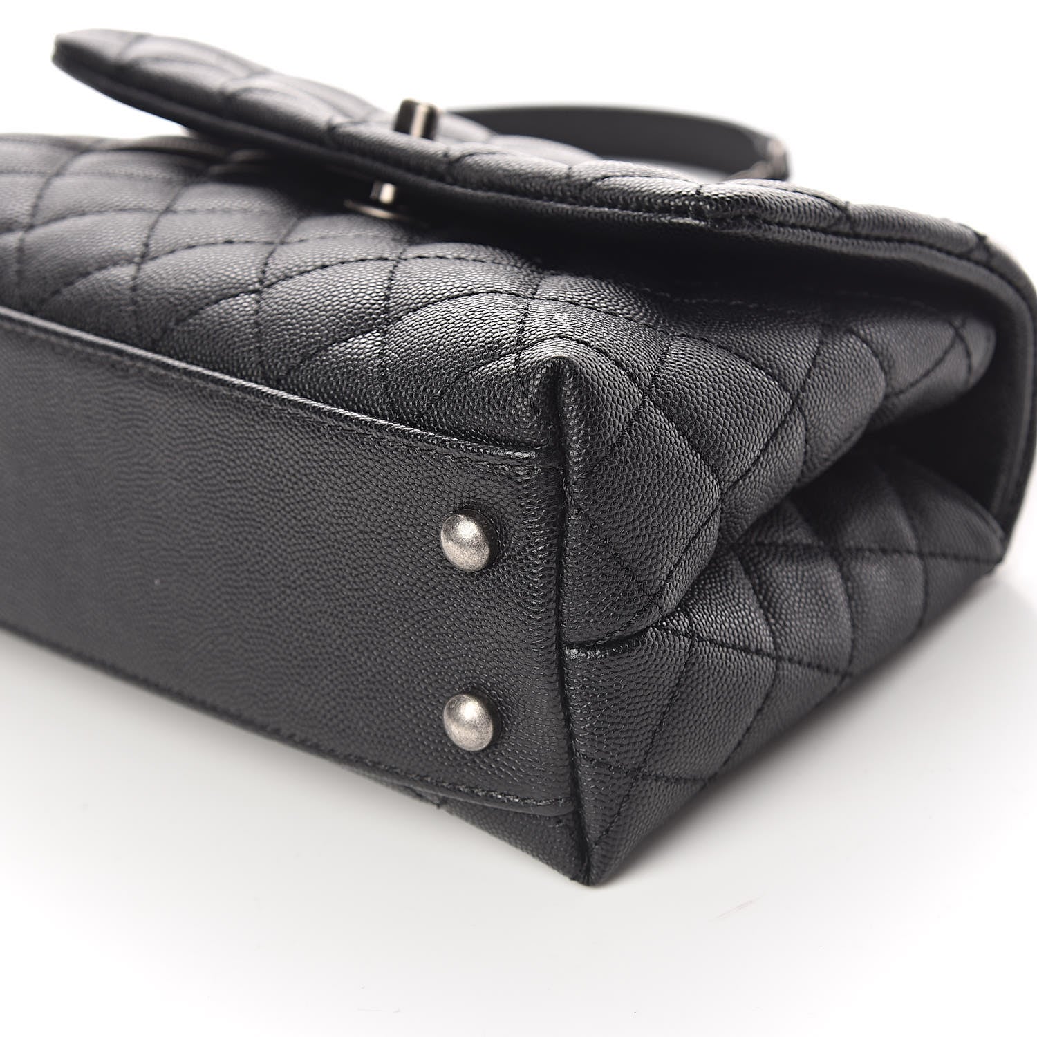 Chanel Caviar Lizard Quilted Mini Coco Handle Flap Black 10 of 11