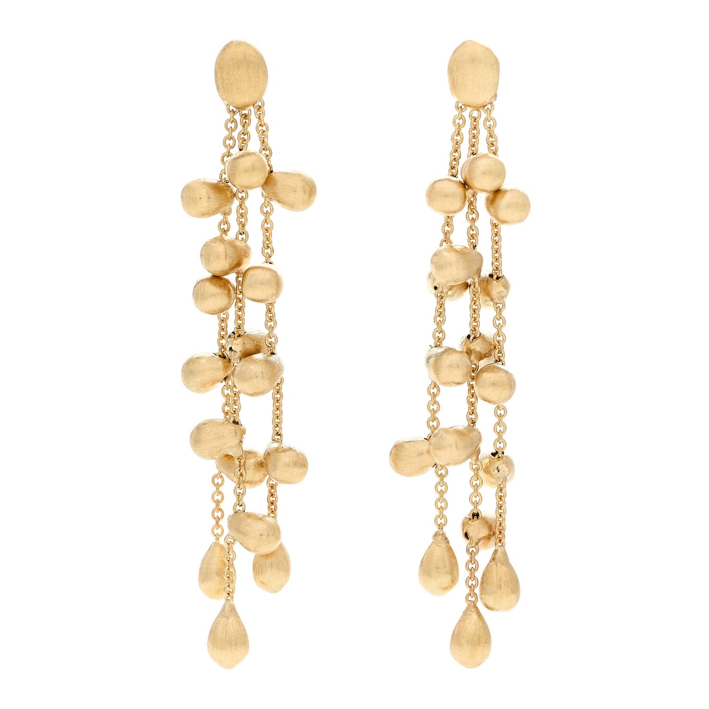 18K Yellow Gold Siviglia Three Strand Dangle Drop Earrings
