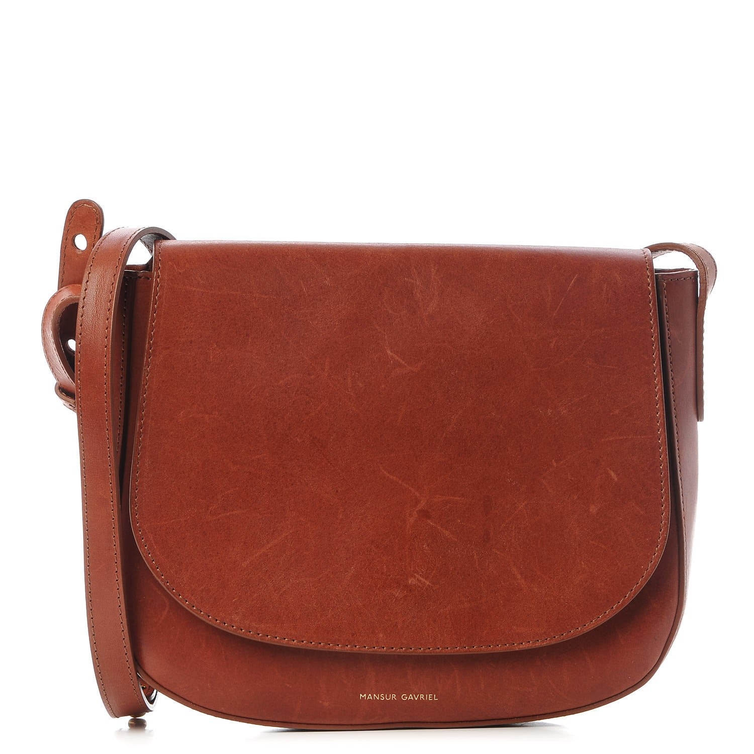 Mansur Gavriel Calfskin Flap Crossbody Saddle 1 of 11