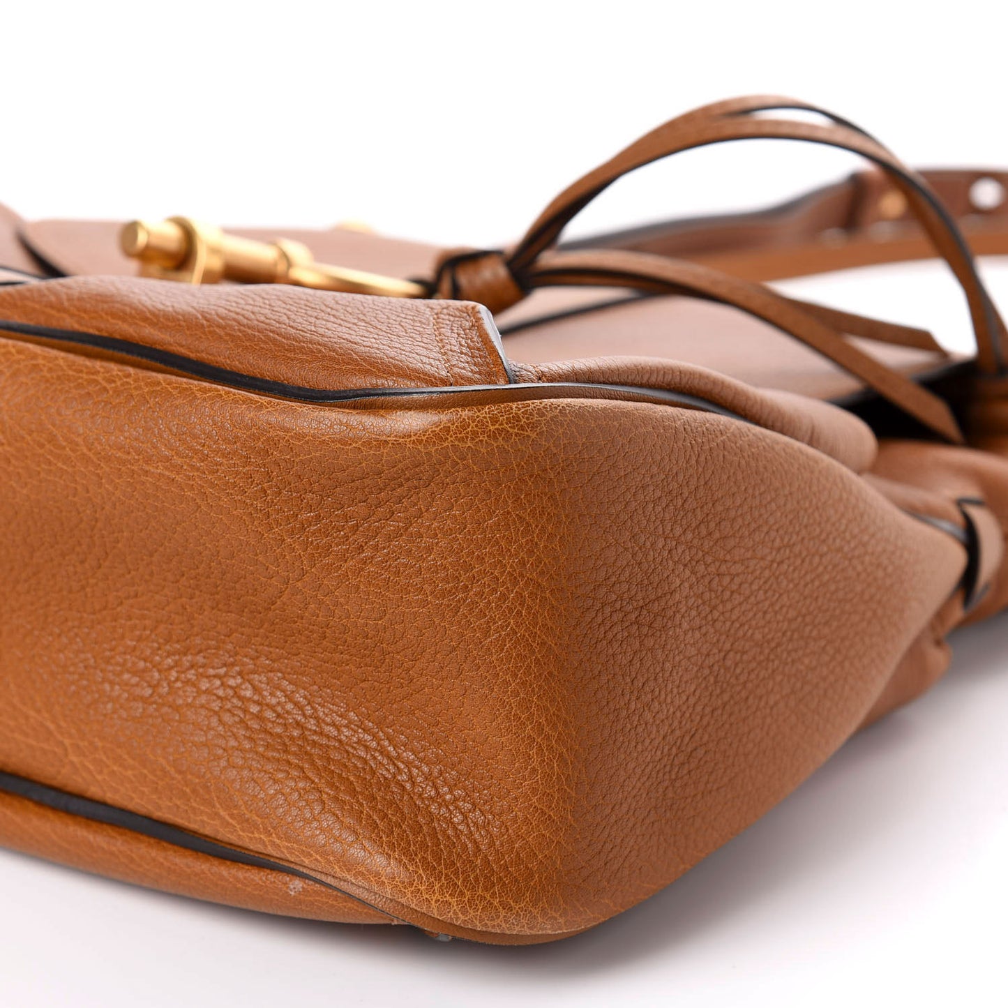 Grained Lambskin Medium Lexa Shoulder Bag Mustard Brown