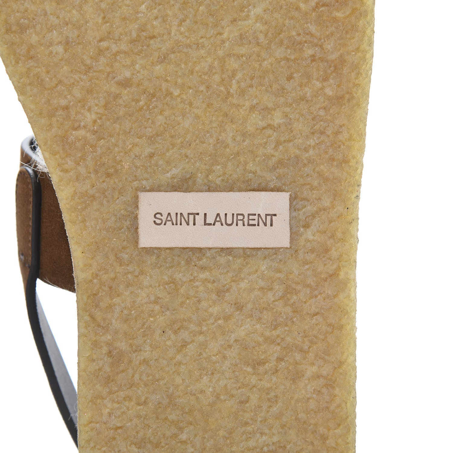 Saint Laurent Suede Shearling Joan Noe Flat Sandals 38 Brown 6 of 8