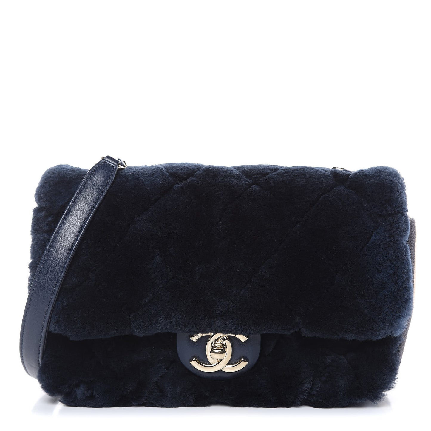 Orylag Lambskin Mini Rectangular Flap Blue