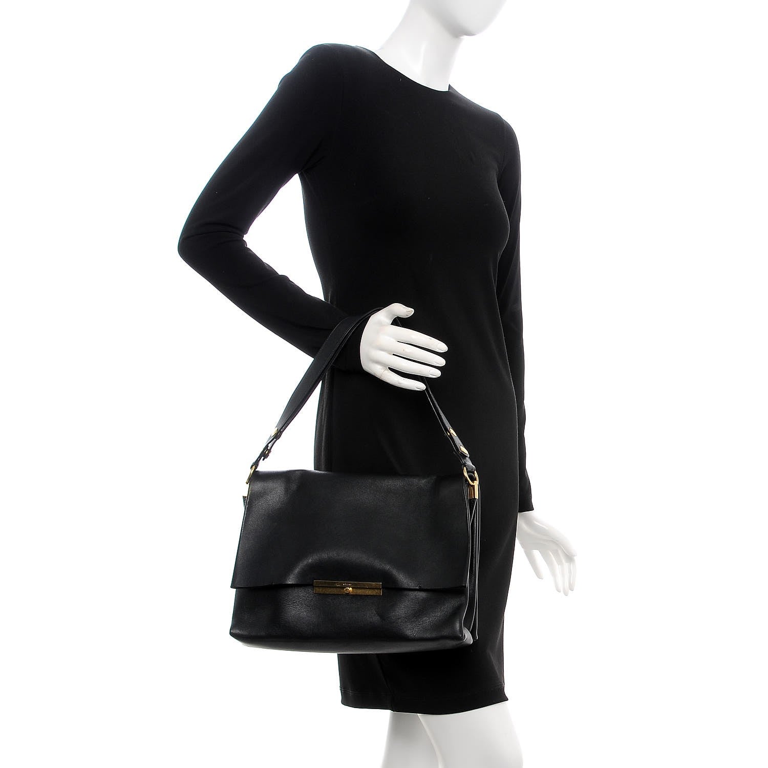 Celine Calfskin Blade Flap Black 2 of 8