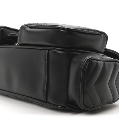 Gucci Calfskin Matelasse Small GG Marmont Multi Pocket Shoulder Bag Black 10 of 10