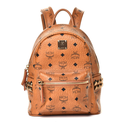 MCM Visetos Side Stud Mini Stark Backpack Cognac 1 of 5
