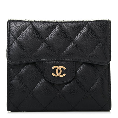 Chanel CHANE Caviar Quilted Compact Flap Wallet Black 1 of 4