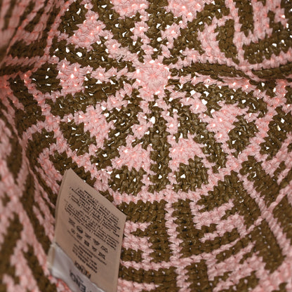 Fendi Cotton Rayon FF Woven Bucket Hat S/M Pink Khaki 7 of 8