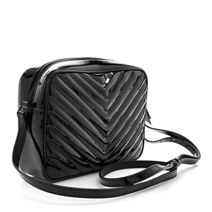 Saint Laurent Patent Calfskin Matelasse Monogram Lou Camera Bag Black 3 of 10