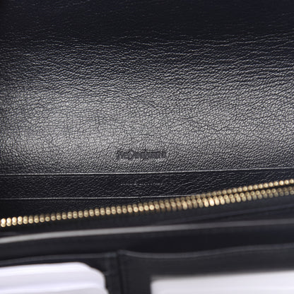 Saint Laurent Calfskin Monogram Belle de Jour Chain Clutch Navy 6 of 11
