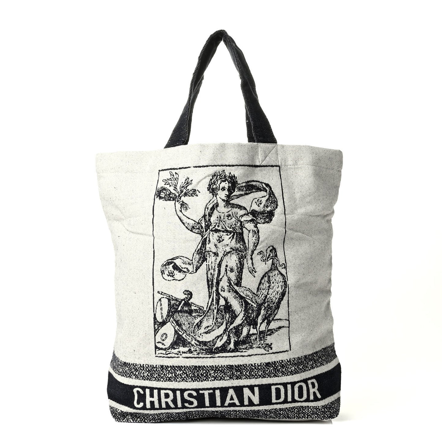Canvas Print Cruise Tote Ivory Black