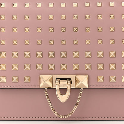 Valentino Garavani Vitello Small Rockstud All Over Demilune Shoulder Bag Lipstick 7 of 9