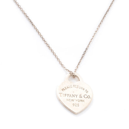 Tiffany Sterling Silver Small Return to Tiffany Heart Pendant Necklace 1 of 5