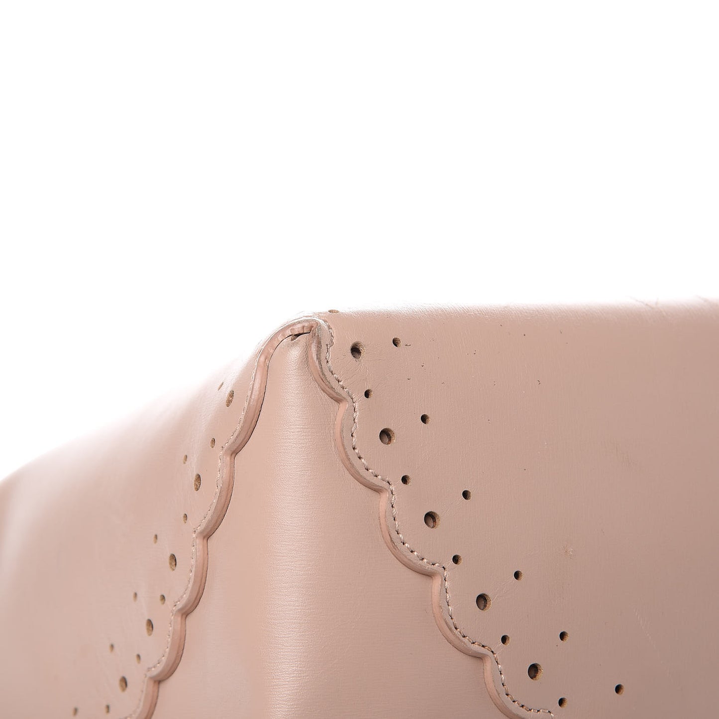 Calfskin Scalloped Trim Bag Blush