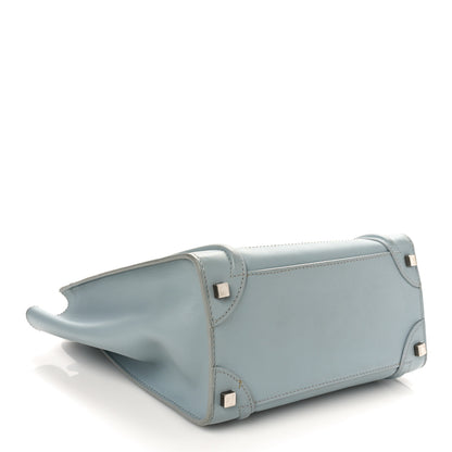 Celine Drummed Calfskin Micro Luggage Sky Blue 4 of 9