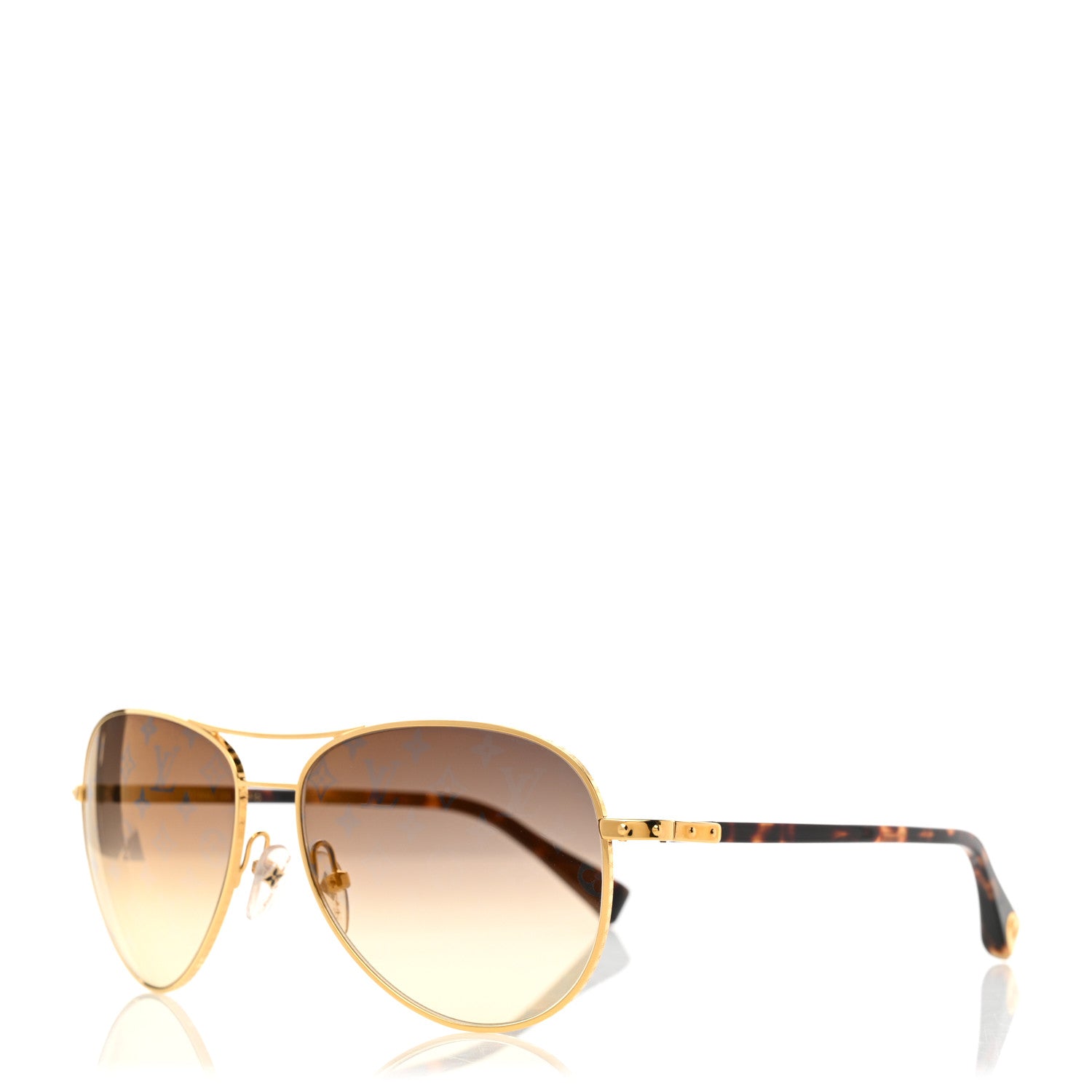 Louis Vuitton Conspiration Pilote Sunglasses Z0164U Gold 1 of 8