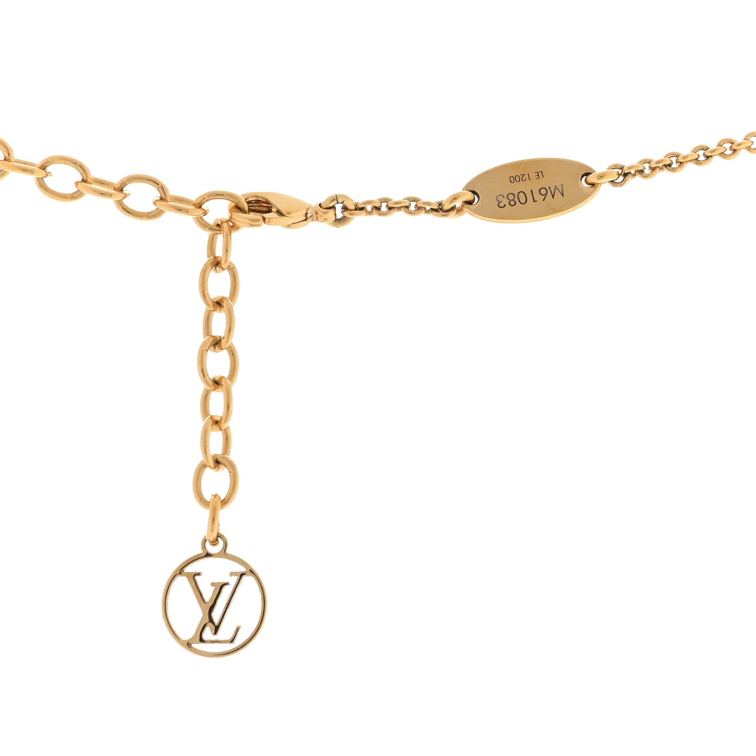 Louis Vuitton Essential V Necklace Gold 4 of 4