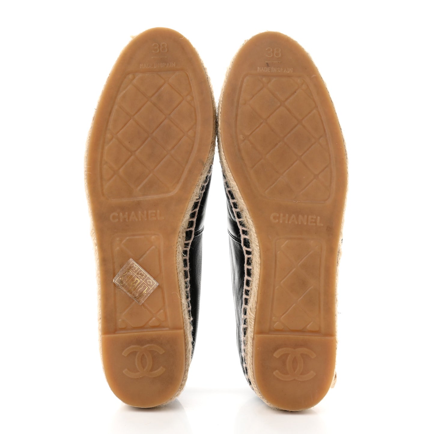 Lambskin CC Espadrilles 38 Black