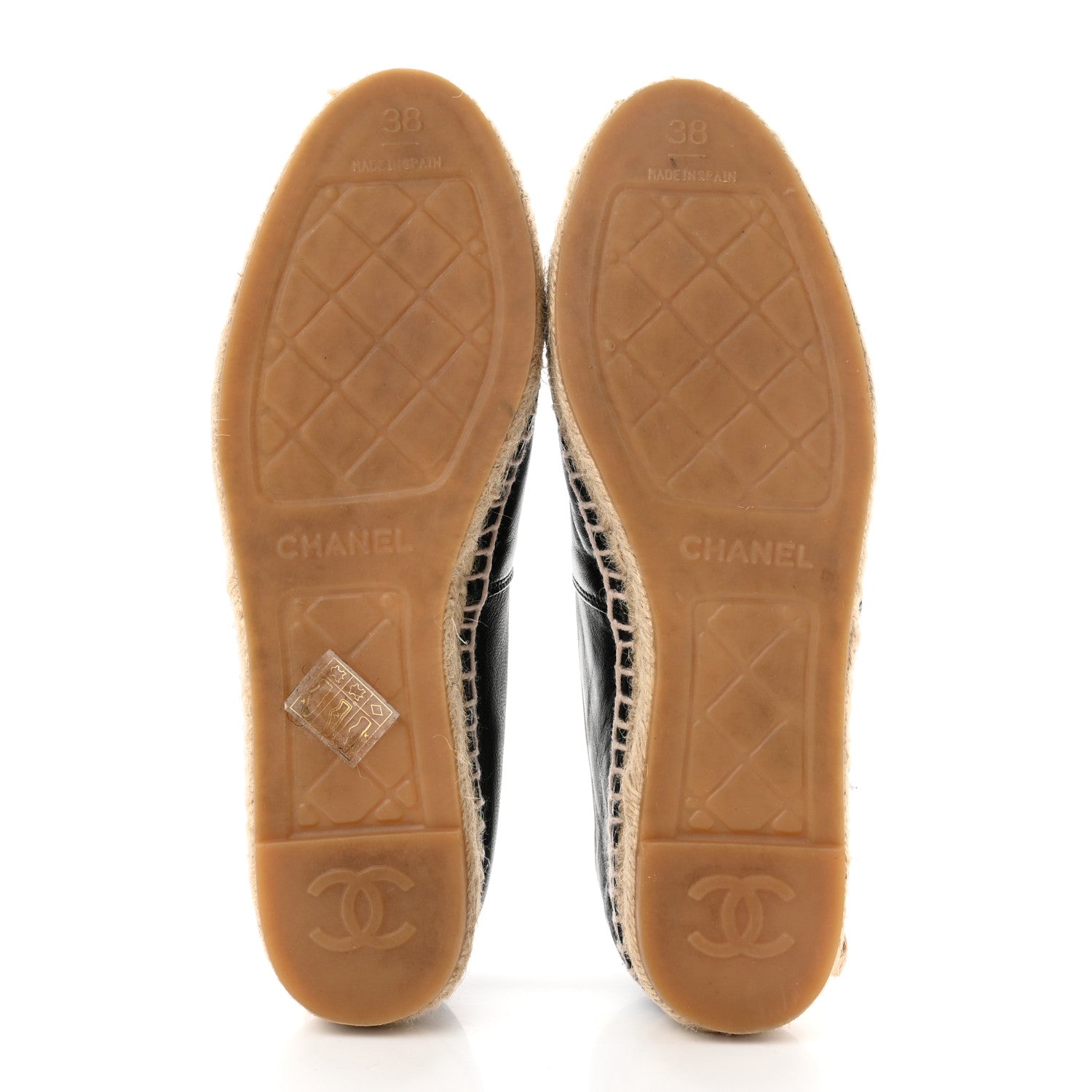 Chanel Lambskin CC Espadrilles 38 Black 5 of 8