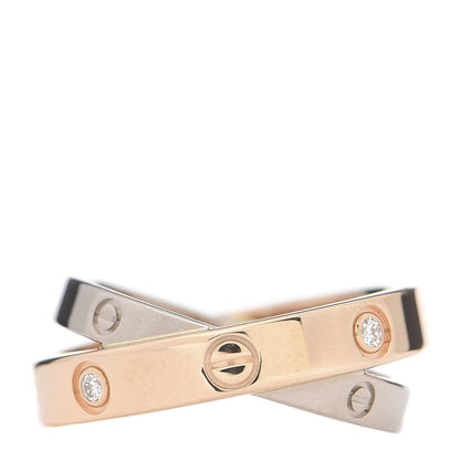 Cartier 18K Pink White Gold 6 Diamonds LOVE Ring 48 4.5 3 of 5