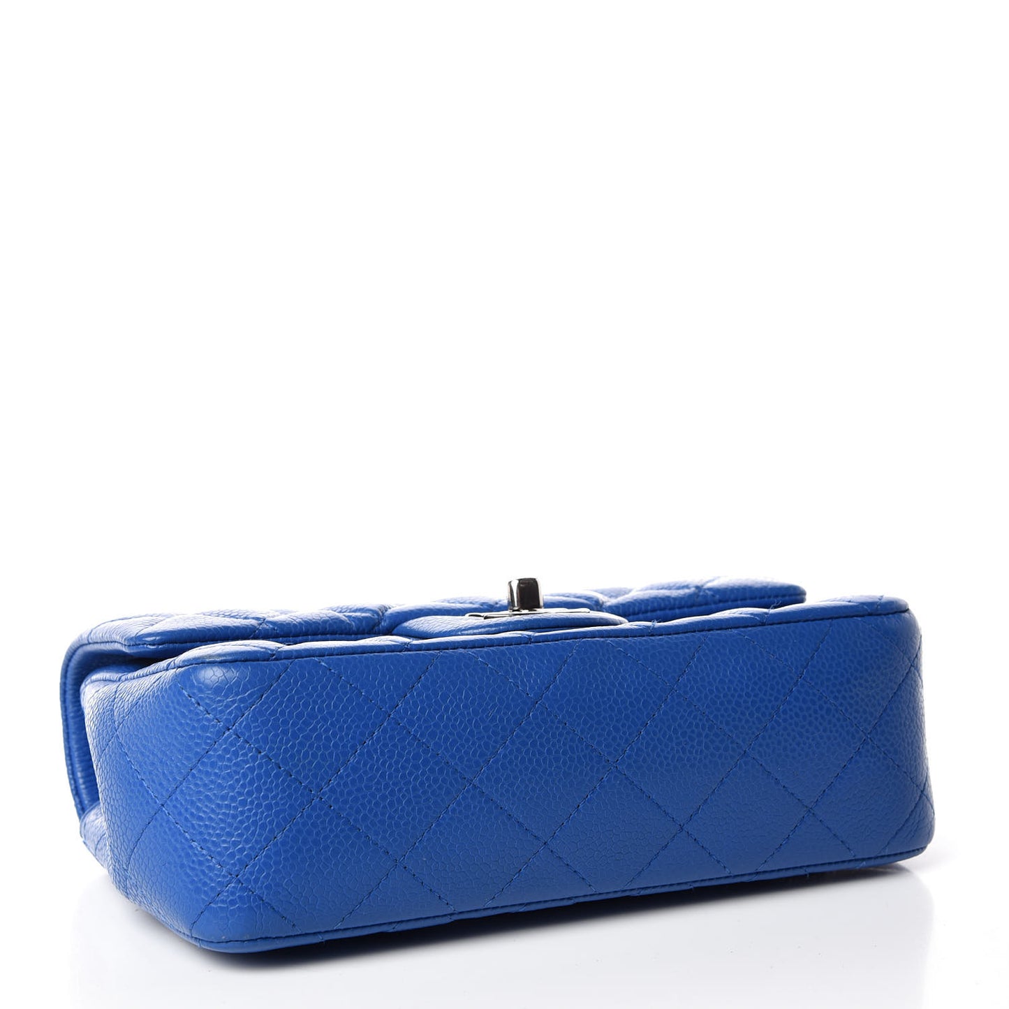 Caviar Quilted Mini Rectangular Flap Blue