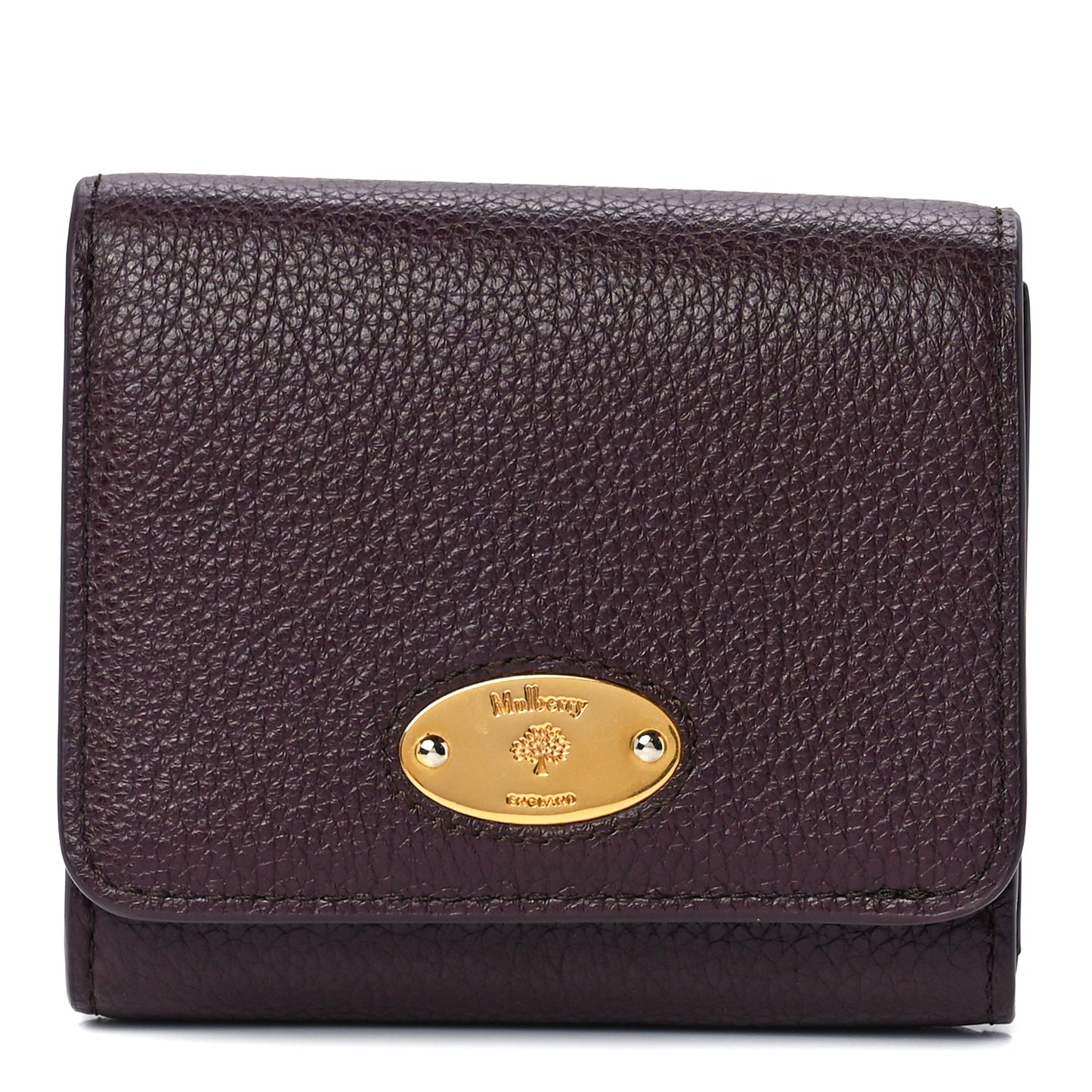 Small Classic Grain Small Plaque French Purse Wallet Oxblood