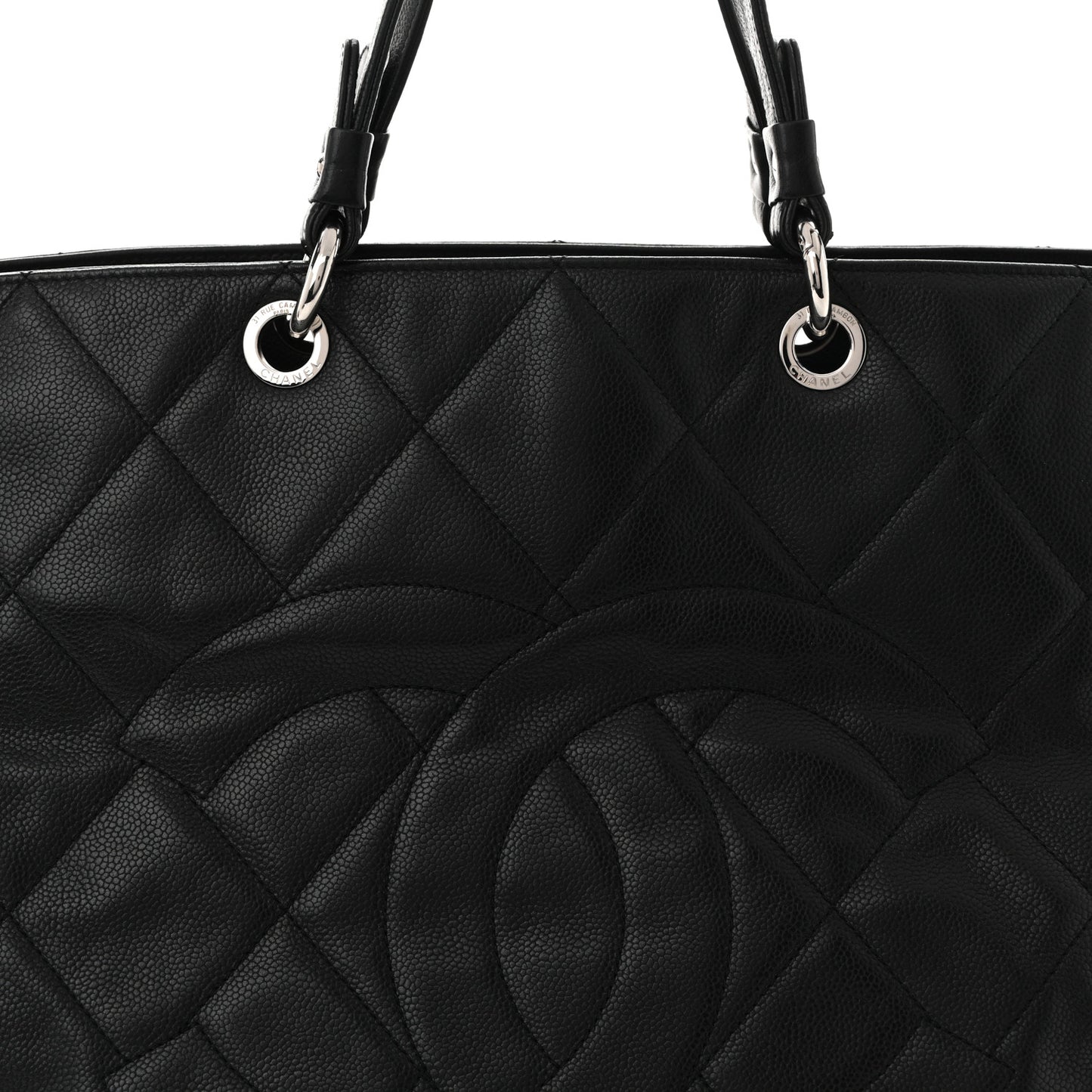 Caviar Quilted Timeless CC XL Shopping Tote Black