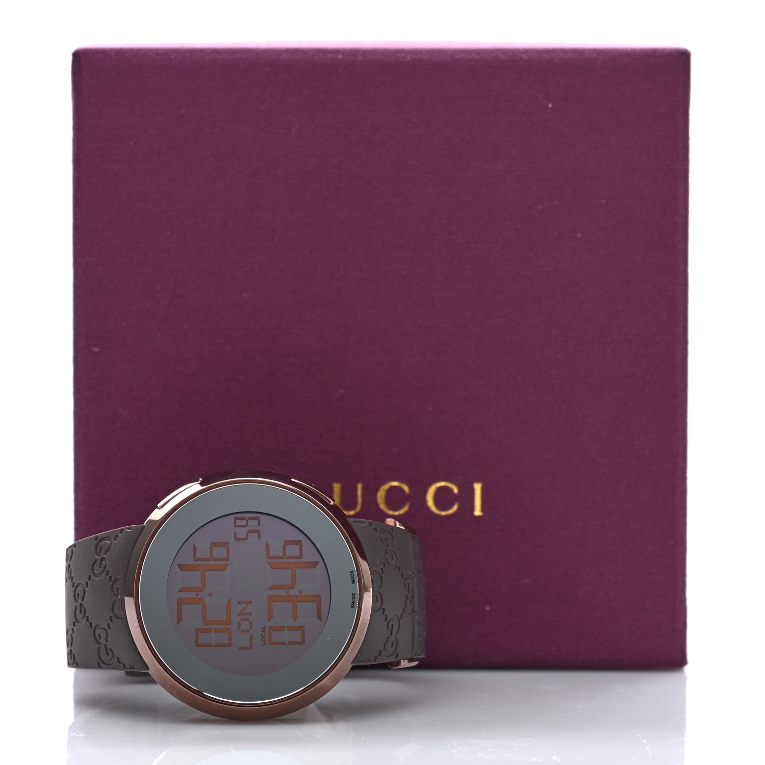Gucci Stainless Steel Rubber 45mm Digital I-Gucci Watch Brown 5 of 5
