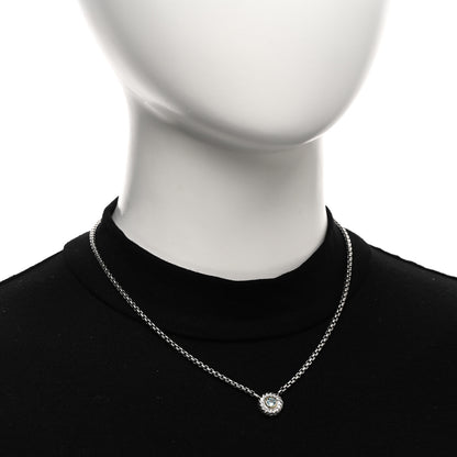 David Yurman Sterling Silver 18K Yellow Gold Blue Topaz 12mm Cookie Pendant Necklace 2 of 5