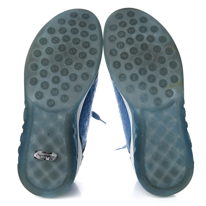 Chanel Suede Calfskin Stretch Fabric CC Sneakers Light Blue 5 of 14
