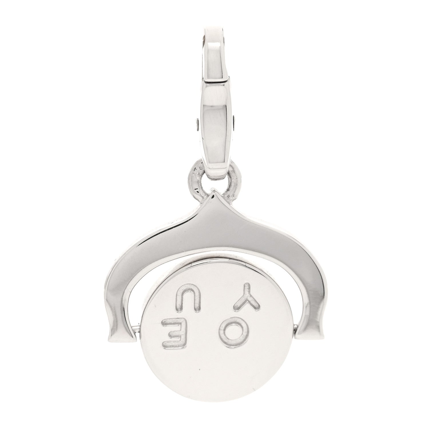 Cartier 18K White Gold I Love You Circle Spinner Charm 1 of 3