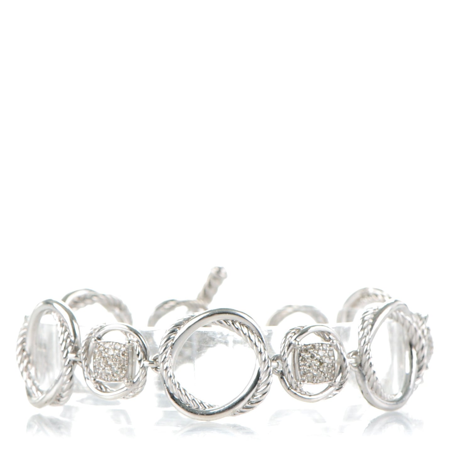 Sterling Silver Diamond Infinity Link Bracelet