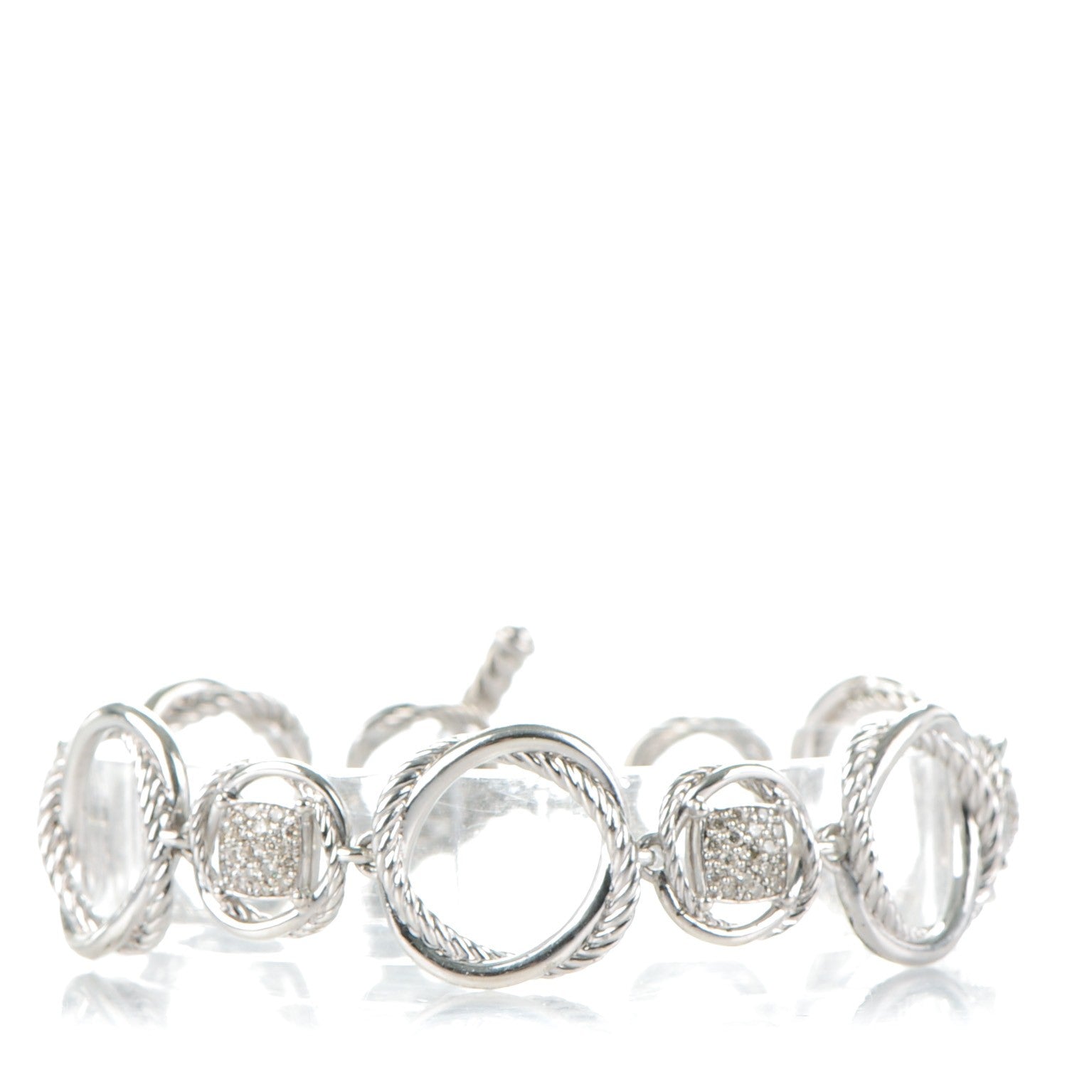 David Yurman Sterling Silver Diamond Infinity Link Bracelet 1 of 4
