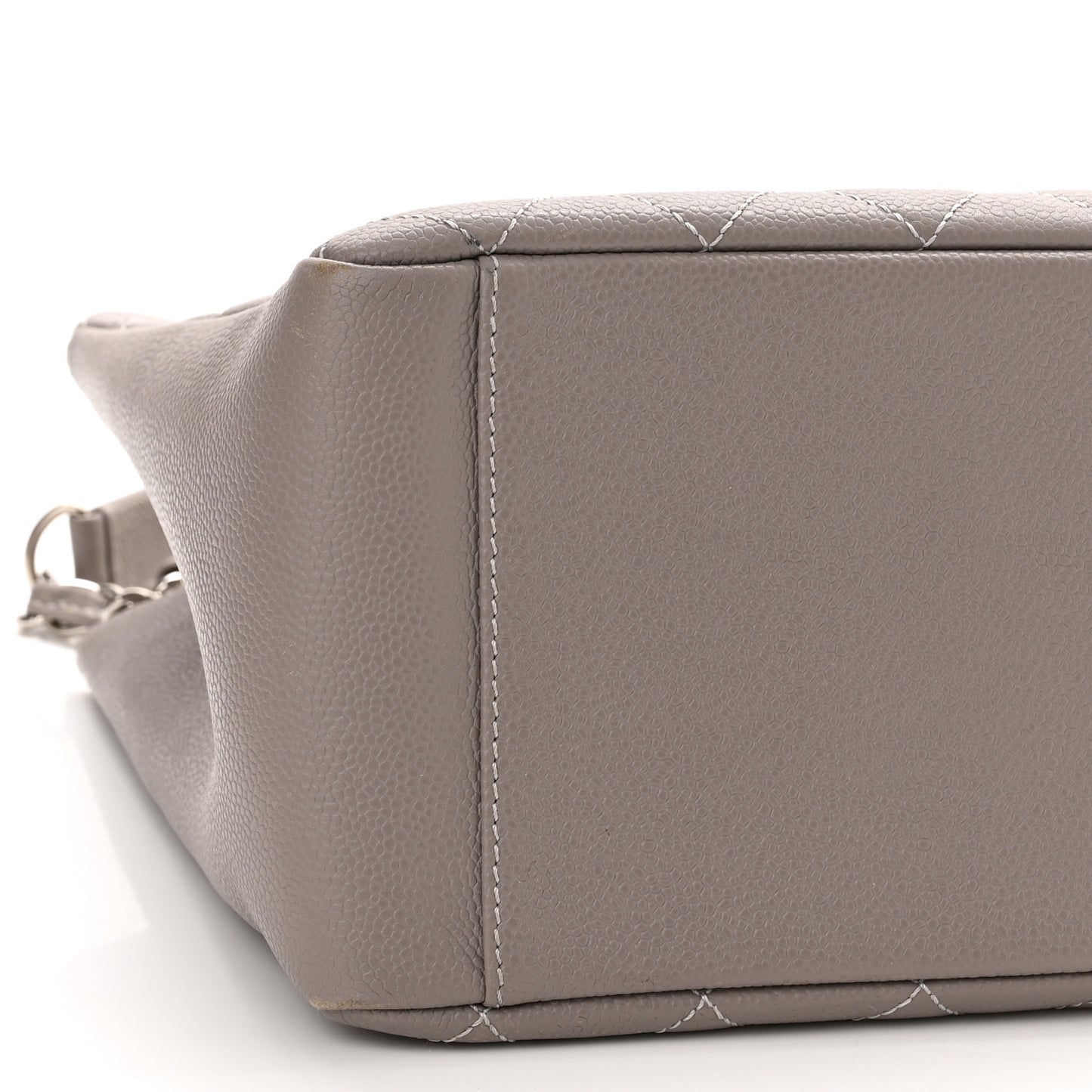Caviar Quilted Grand Shopping Tote GST Light Grey