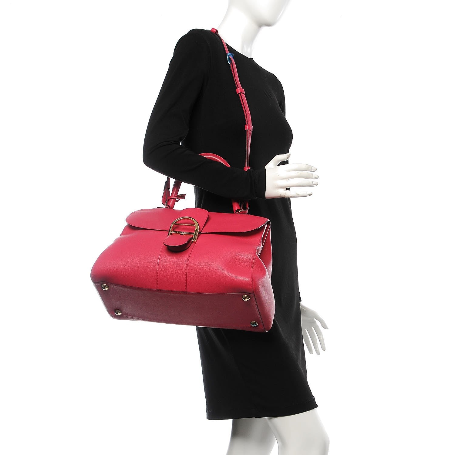Delvaux Grained Calfskin GM Brillant Satchel Fuchsia 2 of 14