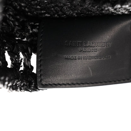 Saint Laurent Raffia Calfskin Oxalis Shoulder Bag Black 6 of 10