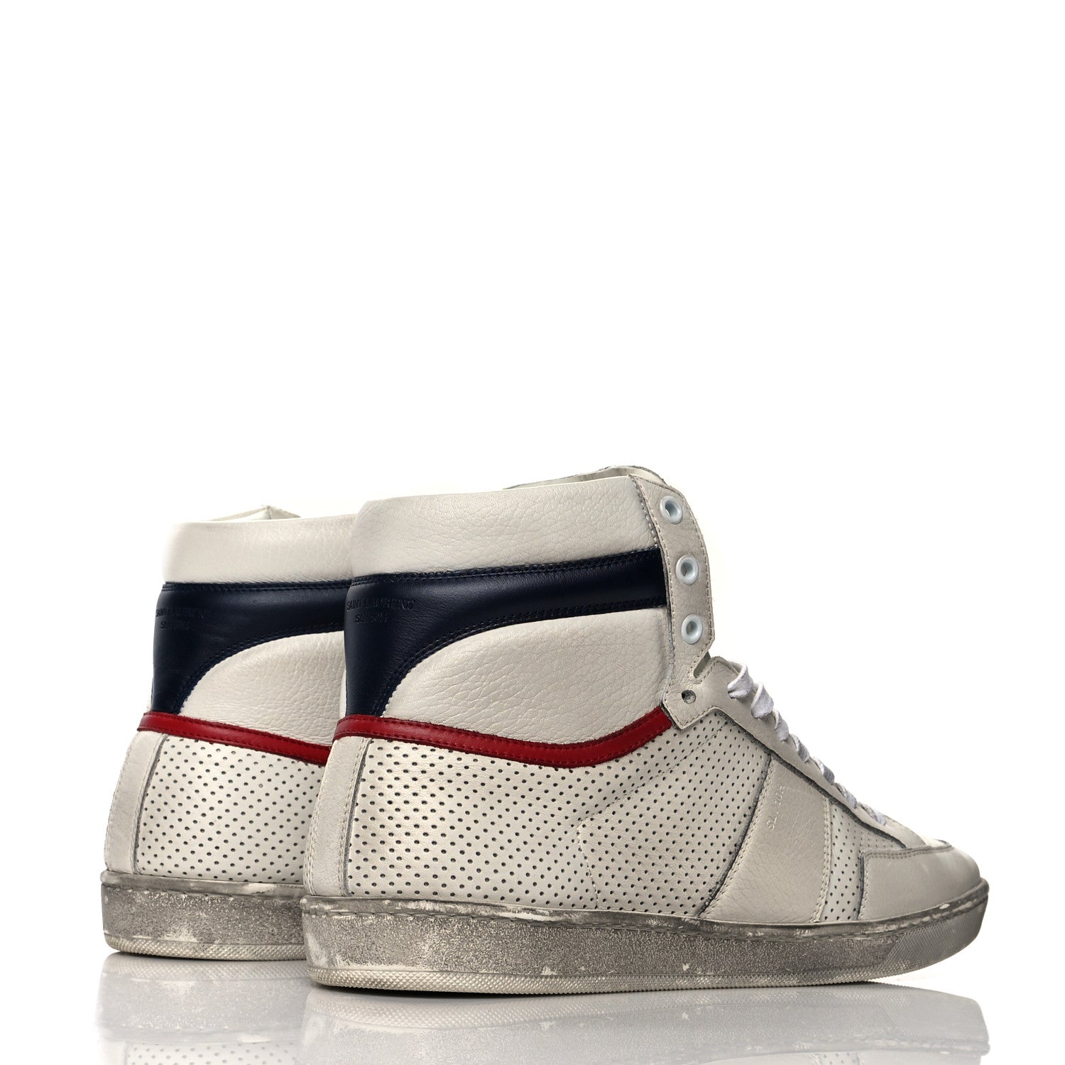 Saint Laurent Calfskin Perforated Court Classic SL/10H High Top Sneakers 43 White 4 of 11