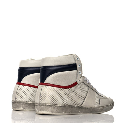 Saint Laurent Calfskin Perforated Court Classic SL/10H High Top Sneakers 43 White 4 of 11