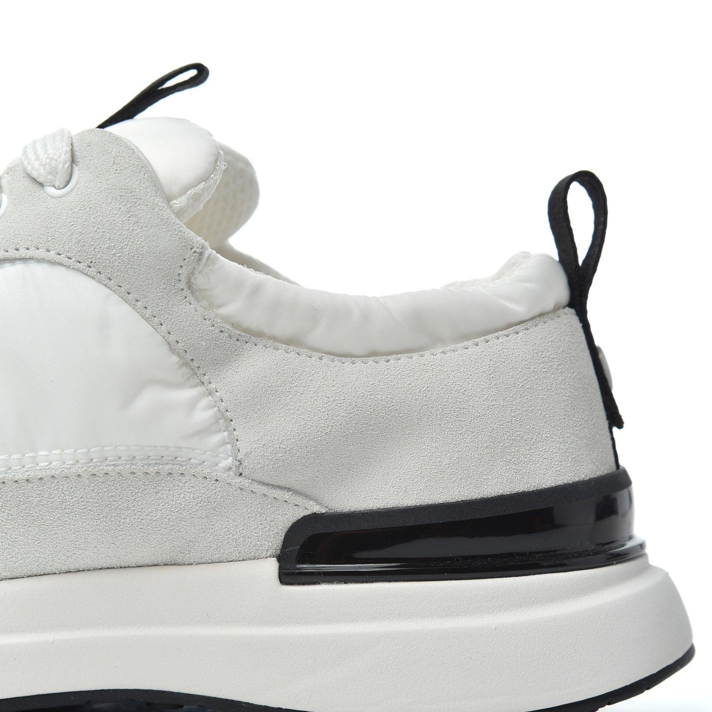 Nylon Suede Calfskin Womens CC Sneakers 36 Grey White
