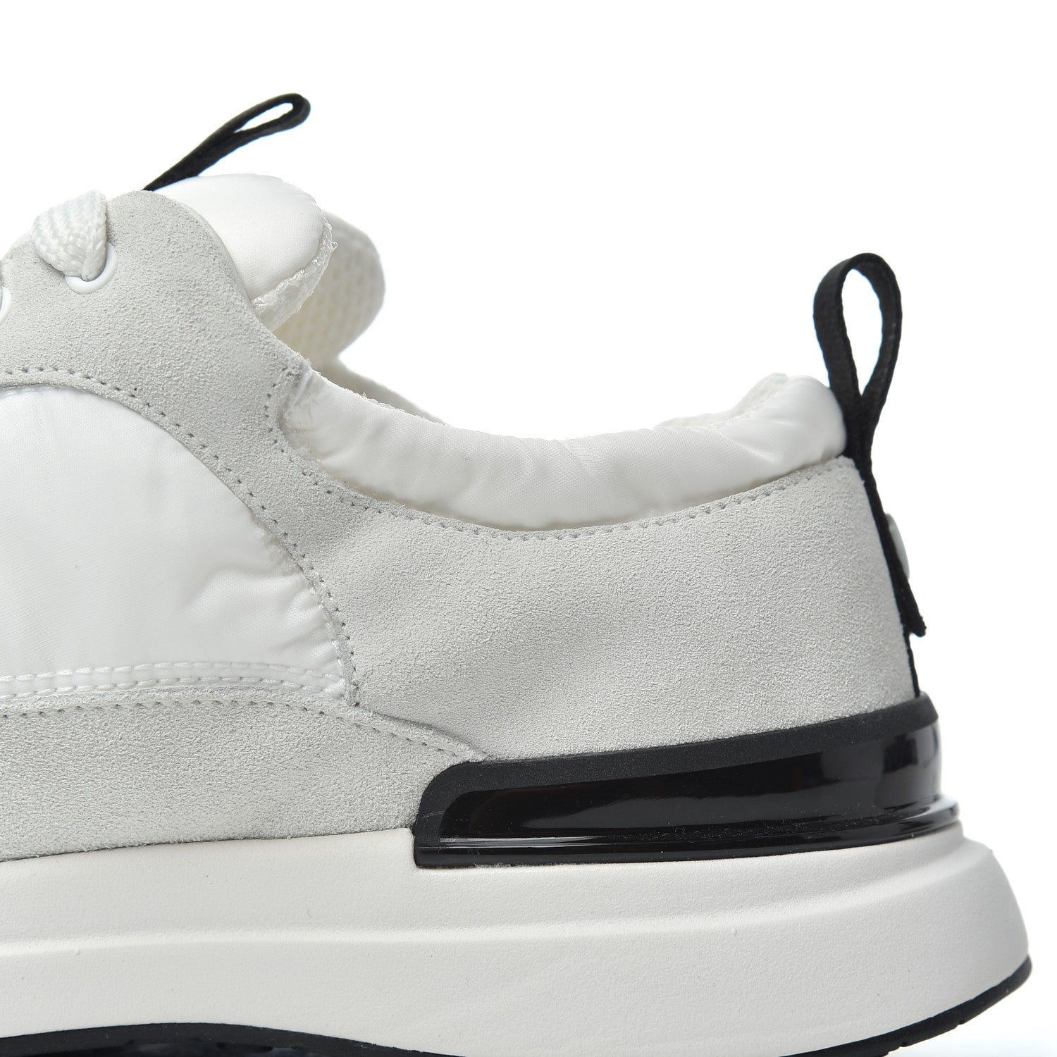 Chanel Nylon Suede Calfskin Womens CC Sneakers 36 Grey White 15 of 16