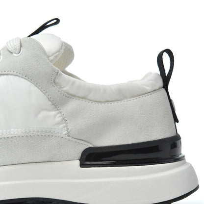 Chanel Nylon Suede Calfskin Womens CC Sneakers 36 Grey White 15 of 16