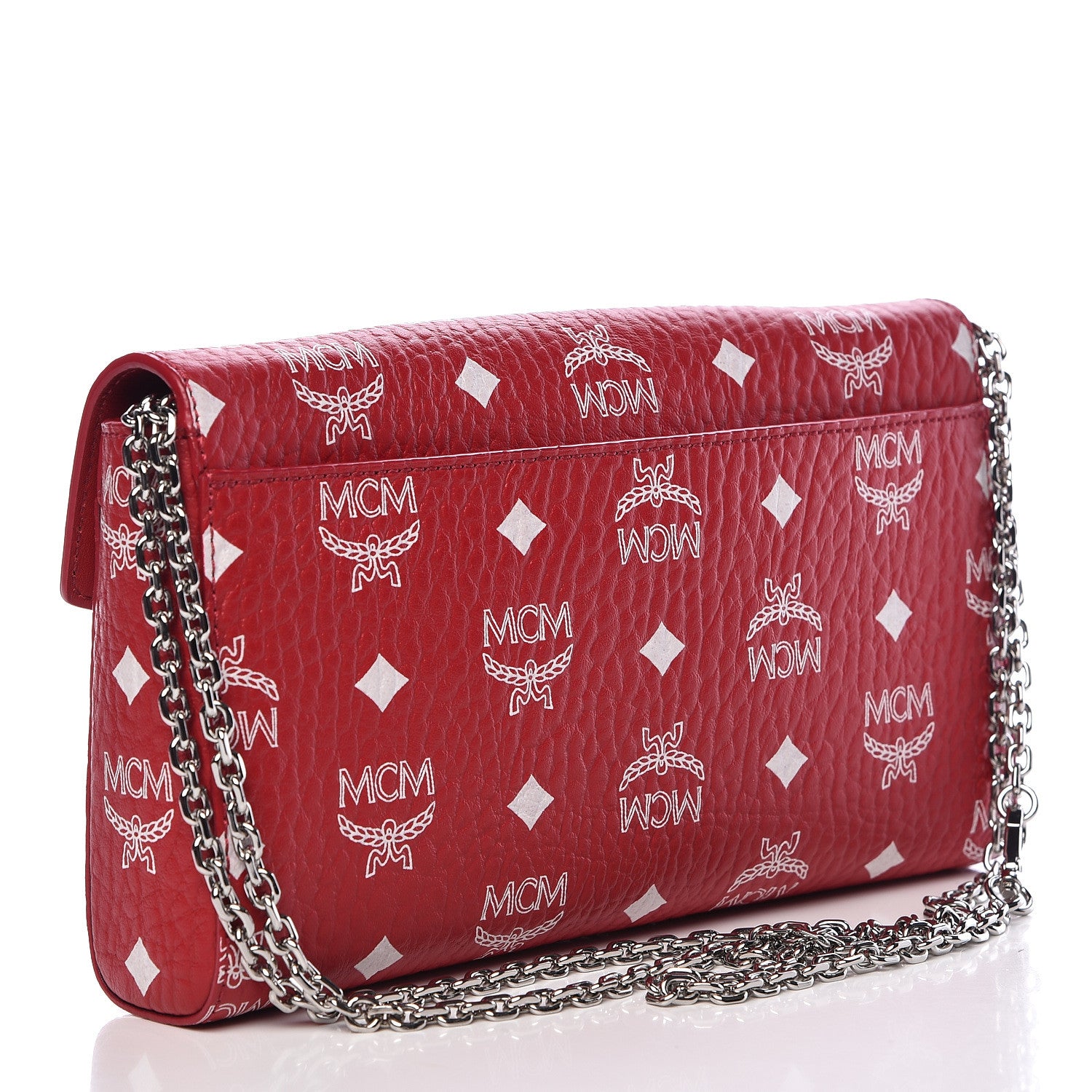 MCM Visetos Monogram Medium Millie Crossbody Bag Ruby Red 3 of 10