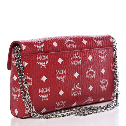 MCM Visetos Monogram Medium Millie Crossbody Bag Ruby Red 3 of 10