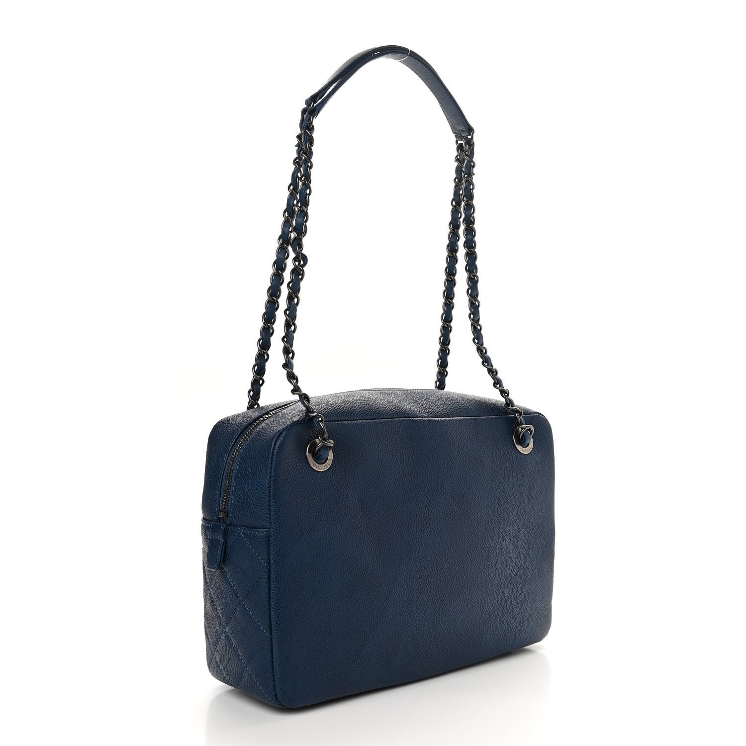 Chanel Caviar Lambskin Quilted Coco Break Camera Case Navy Blue 3 of 13