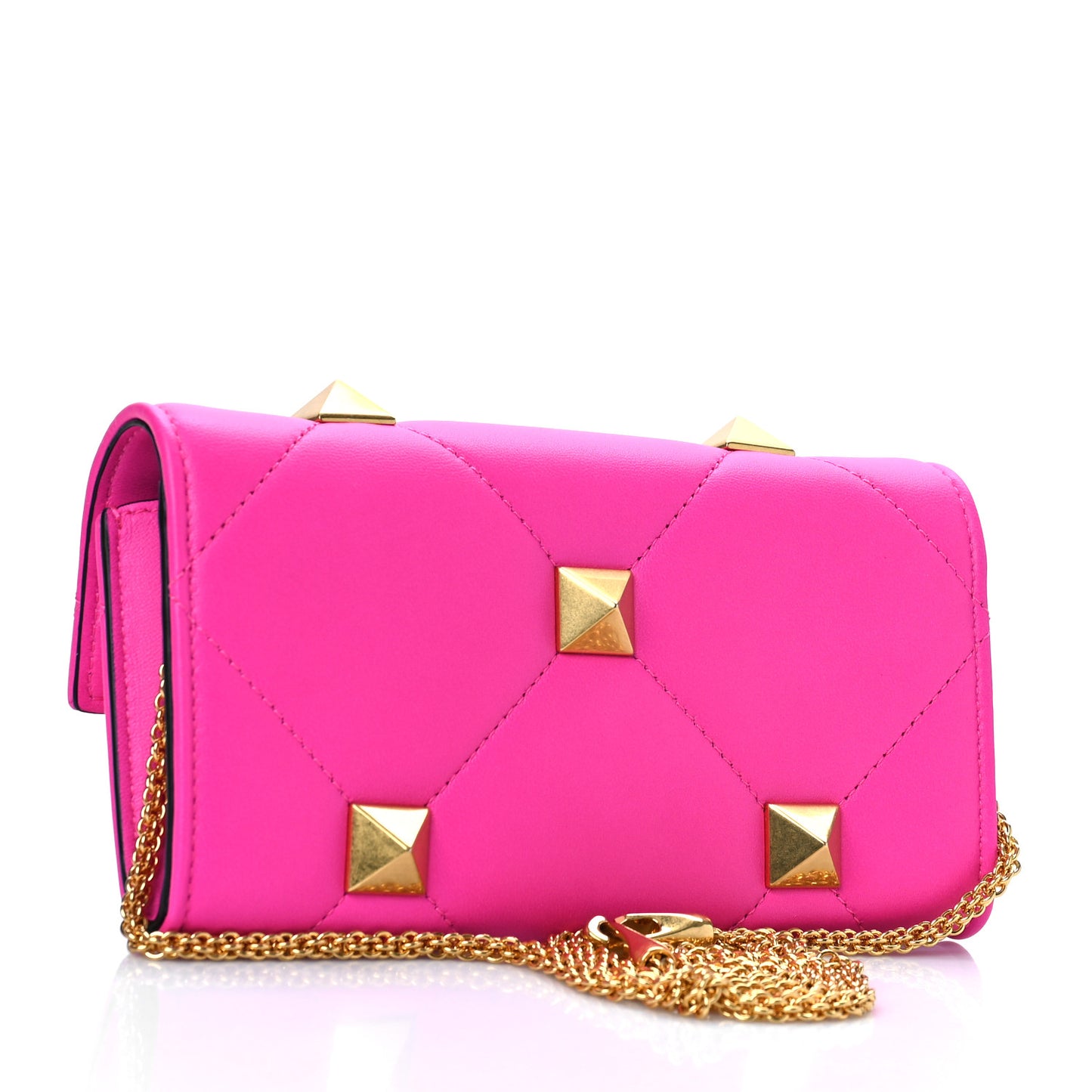 Nappa Roman Stud Wallet On Chain Pink PP