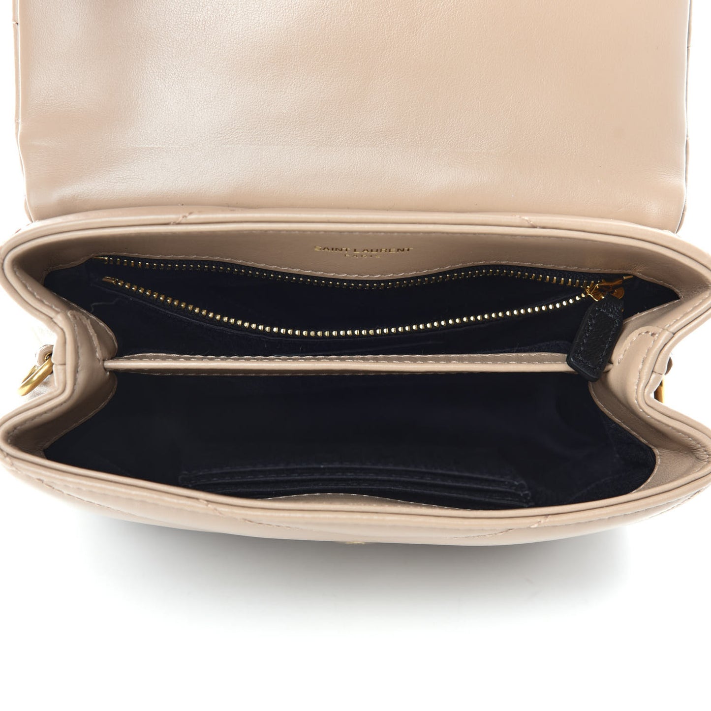 Calfskin Y Quilted Monogram Toy Loulou Crossbody Bag Dark Beige