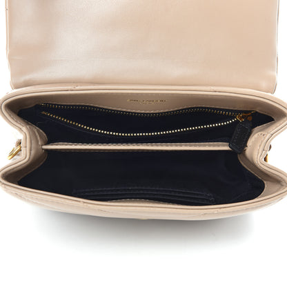 Saint Laurent Calfskin Y Quilted Monogram Toy Loulou Crossbody Bag Dark Beige 5 of 12
